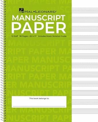 Music manuscript paper for theory and composition lessons.
